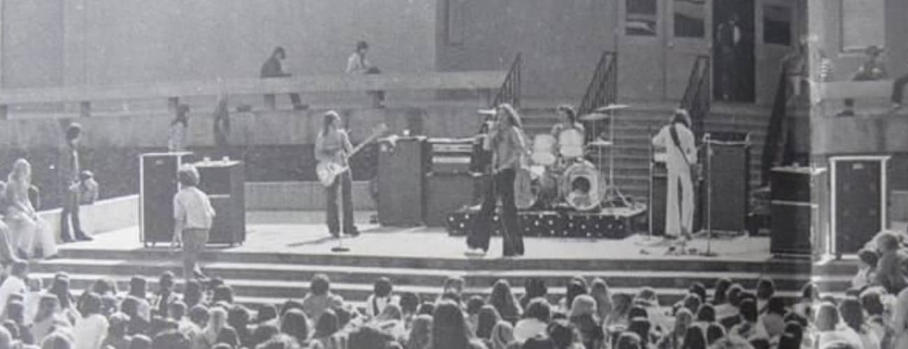 Van Halen takes the stage at La Cañada High School, circa 1975. 